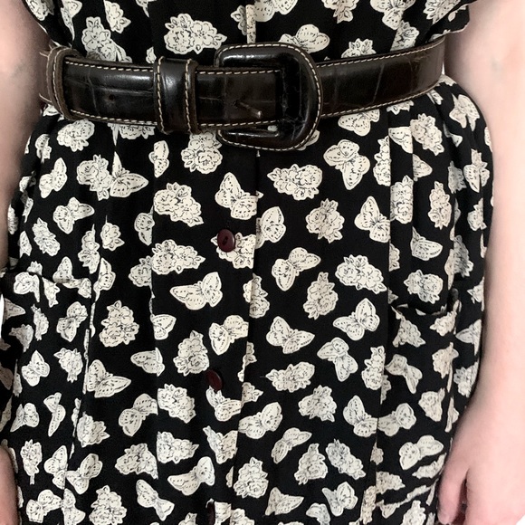 Black & white fine cotton dress button-up short sleeves EUR 40 US size 8 - 10 - Picture 15 of 16